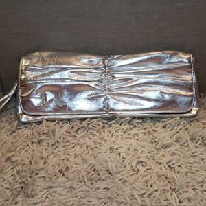 Metallic Silver Clutch